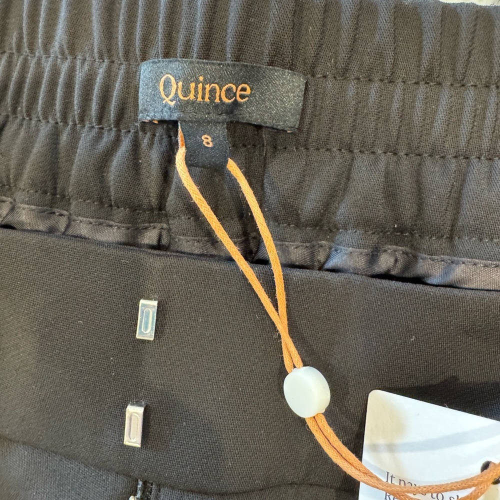 Quince Stretch Crepe Ankle Pants Black Size 8 NWT Work Career - Picture 9 of 13